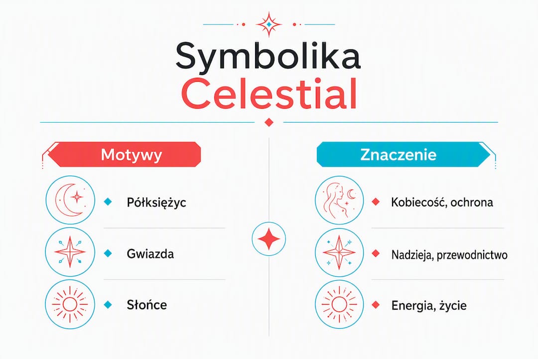 Infografika ukazująca znaczenie i symbolikę motywów niebiańskich