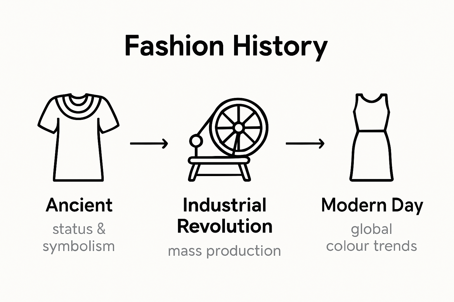 Infographic of fashion colour evolution