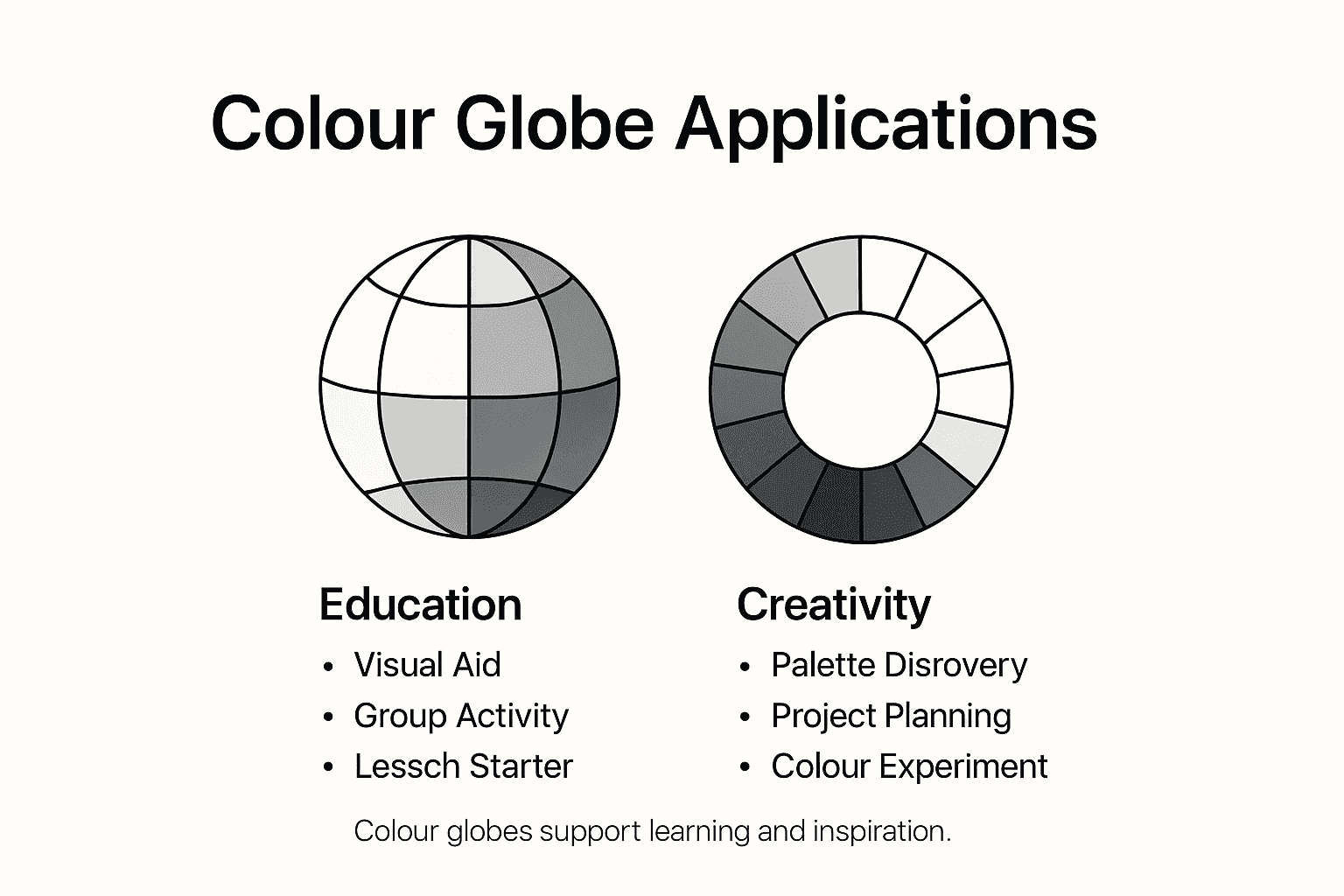 Infographic showing colour globe uses