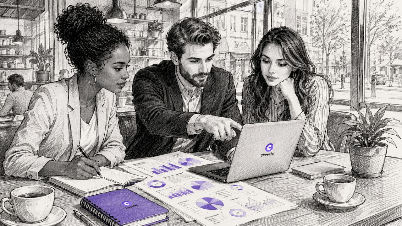 Team discussing B2B analytics at conference table