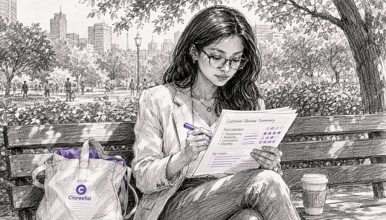 Marketing team member analyzing customer reviews