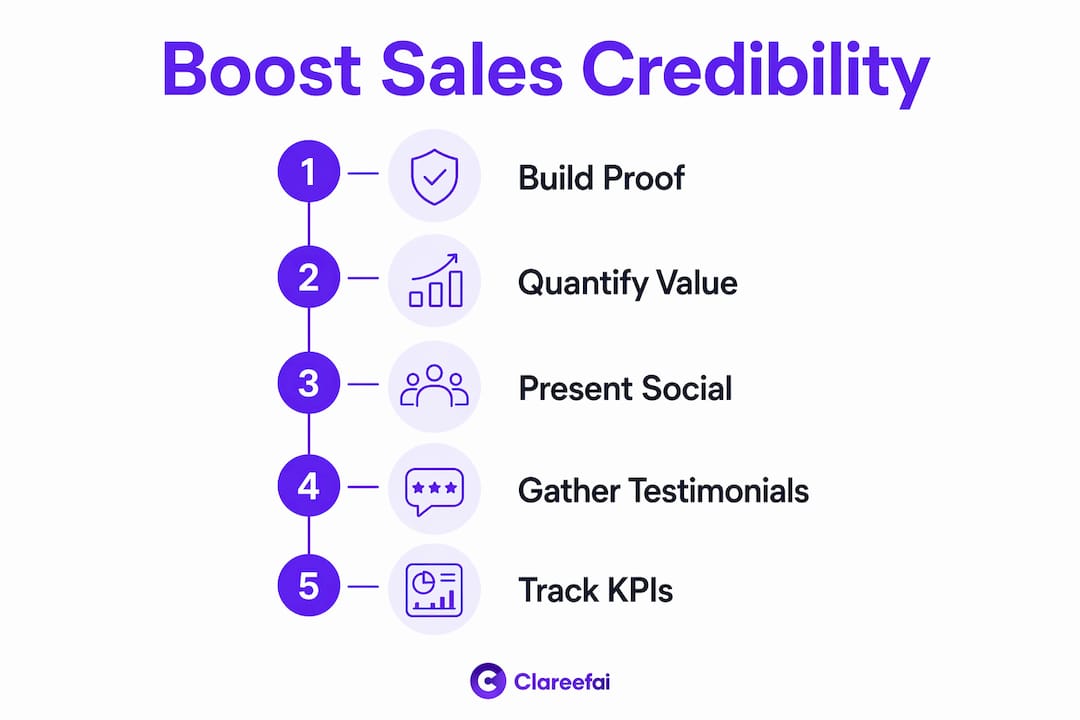 Infographic showing sales credibility steps