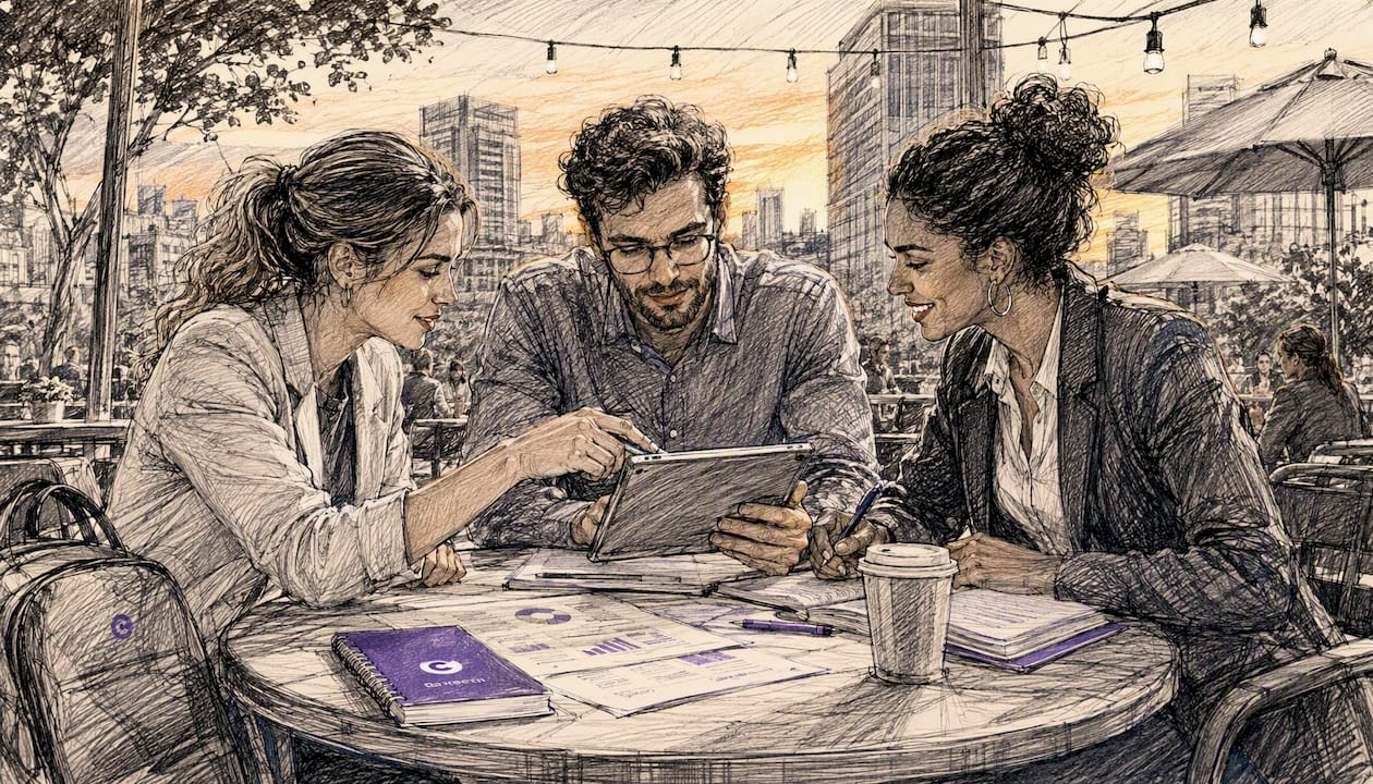 Professionals reviewing verification documents