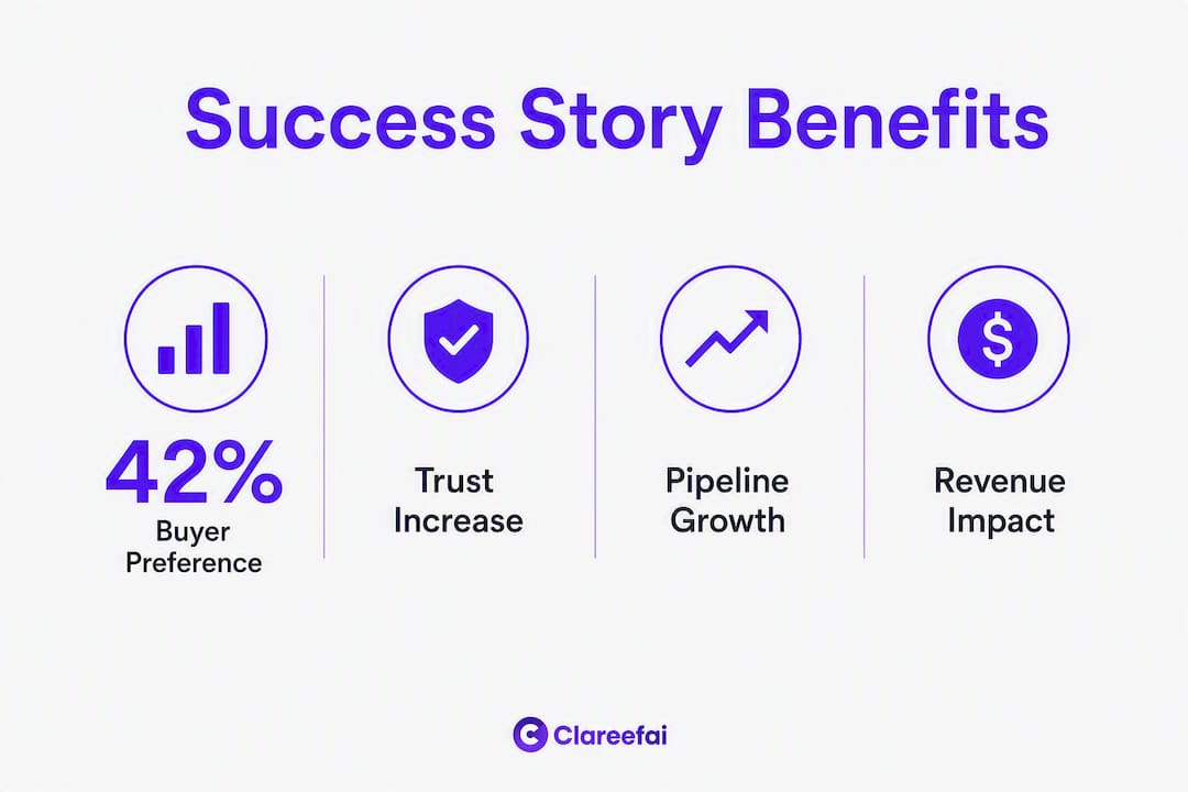 Infographic illustrating key benefits of success stories