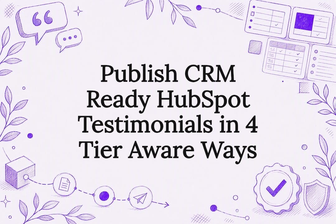 Publish CRM Ready HubSpot Testimonials in 4 Tier Aware Ways