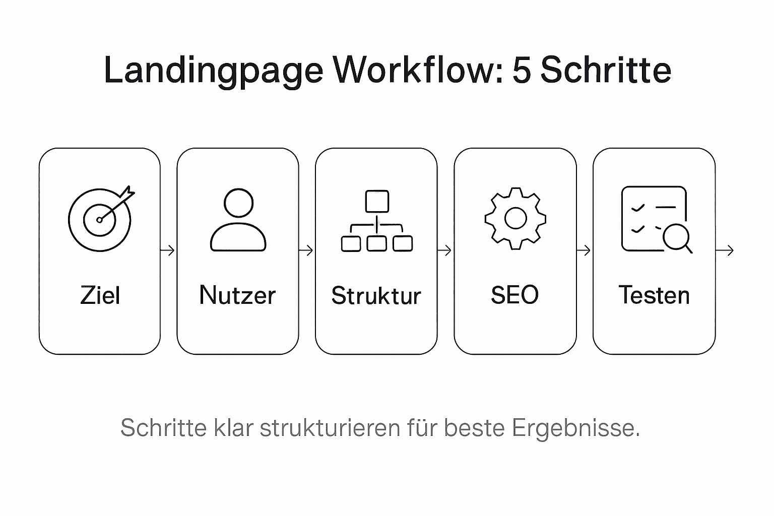 Die wichtigsten Schritte im Workflow zur Erstellung einer Infografik-Landingpage