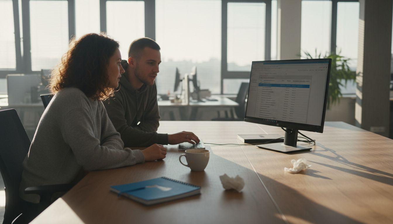 Ein kleines Team tauscht sich über Strategien für Google Ads aus.