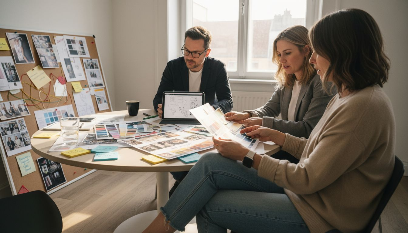 Unser Team entwickelt kreative Designideen und visualisiert diese mithilfe von Moodboards.