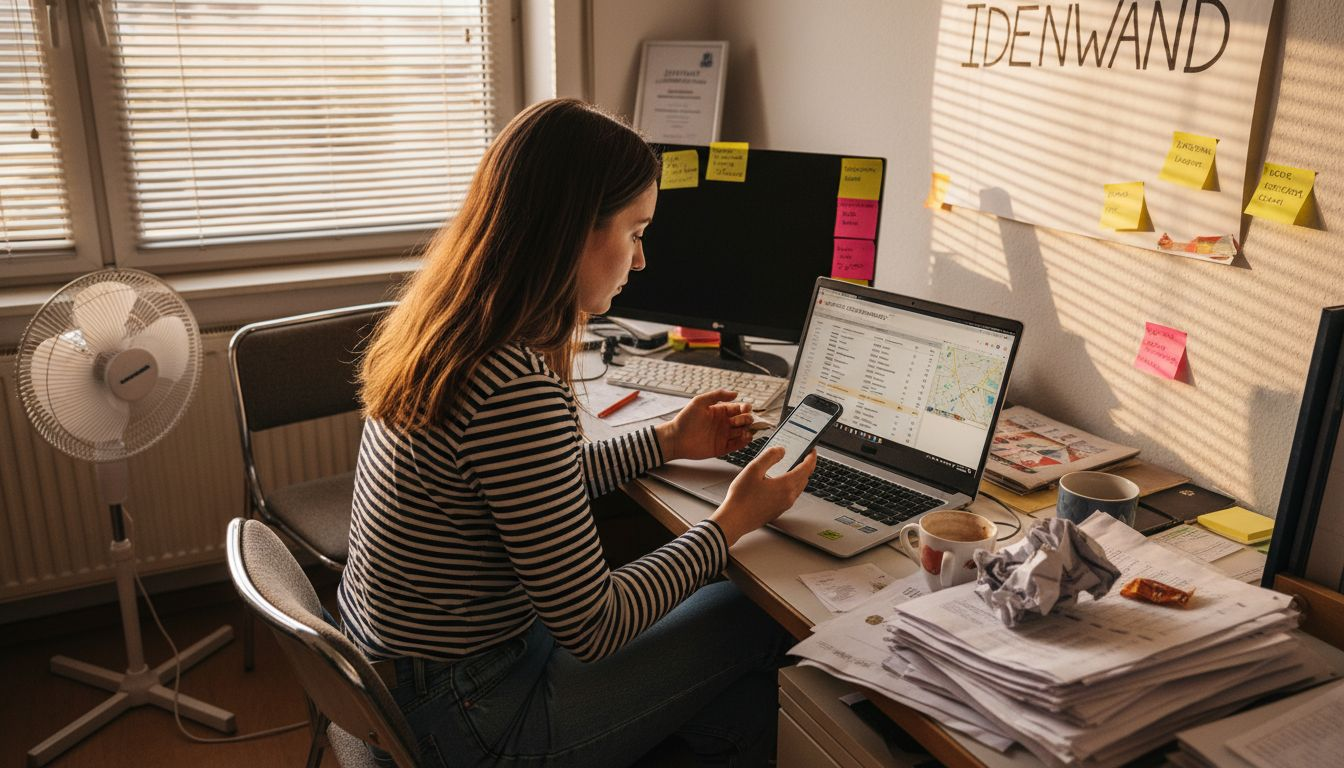 Ein Mitarbeiter überprüft die lokalen SEO-Rankings.