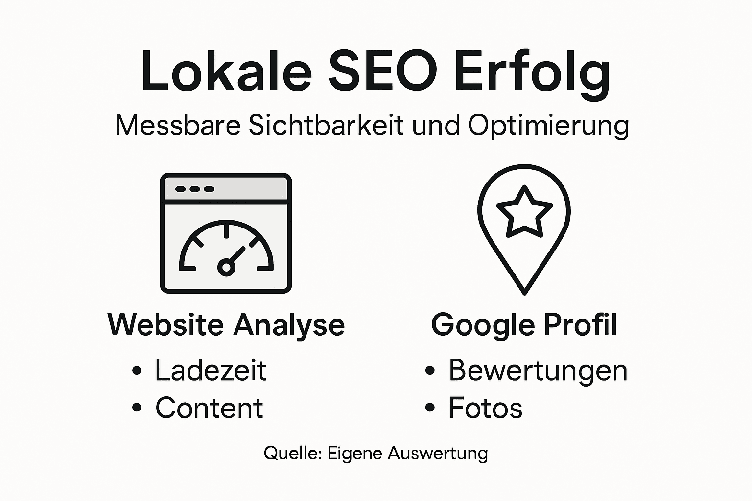 Die Infografik gibt einen Überblick über die wichtigsten Faktoren für erfolgreiches lokales SEO.