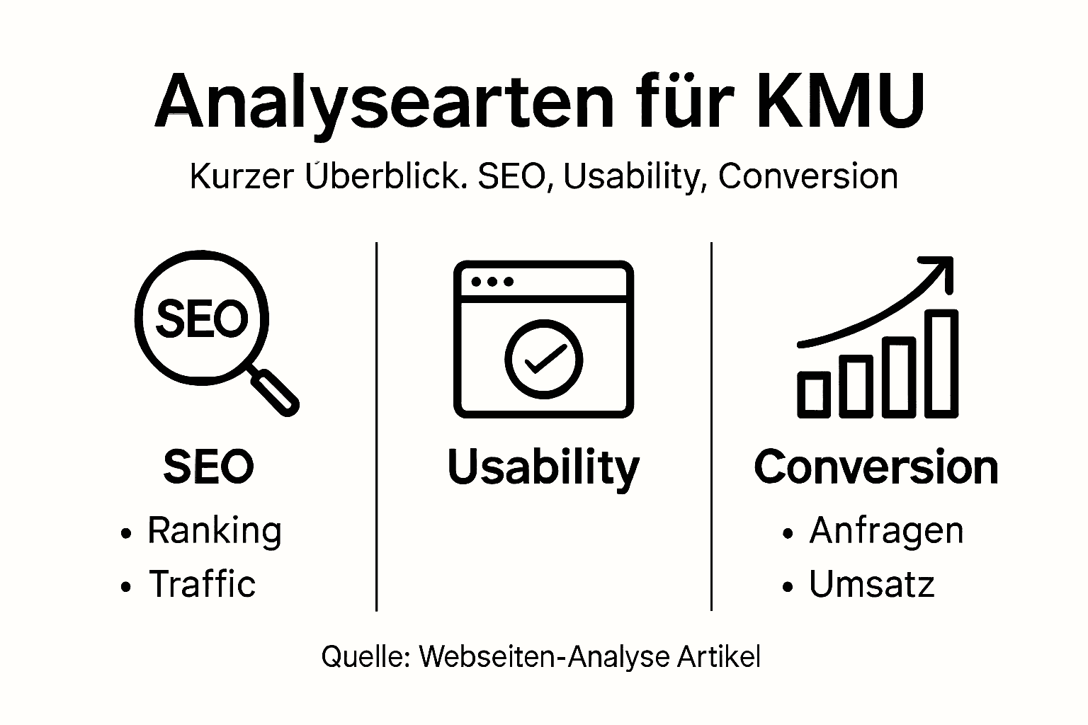 Infografik: Verschiedene Analyseformen für kleine und mittlere Unternehmen im Überblick