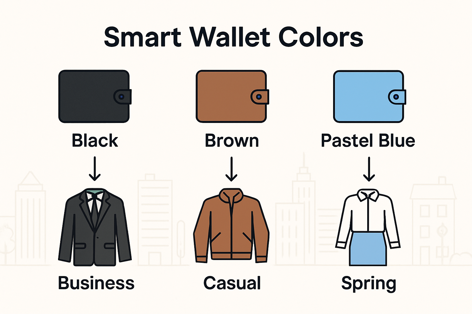 Infographic of smart wallet color matching