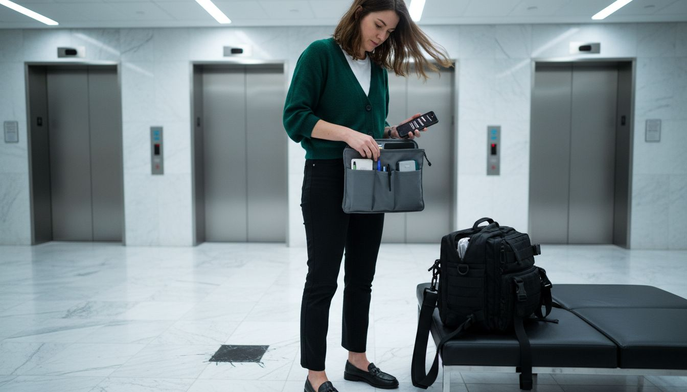 Pendler vergleicht verschiedene EDC-Taschenmodelle