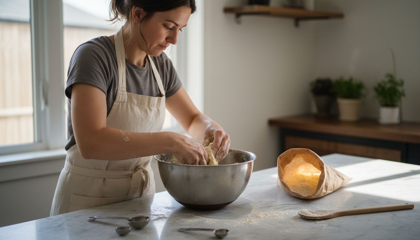 Frământarea manuală a aluatului cu maia