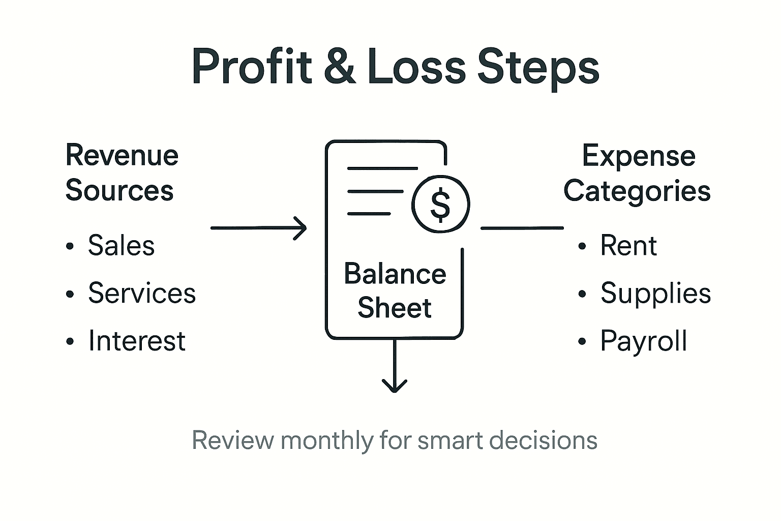 Infographic on profit and loss report basics