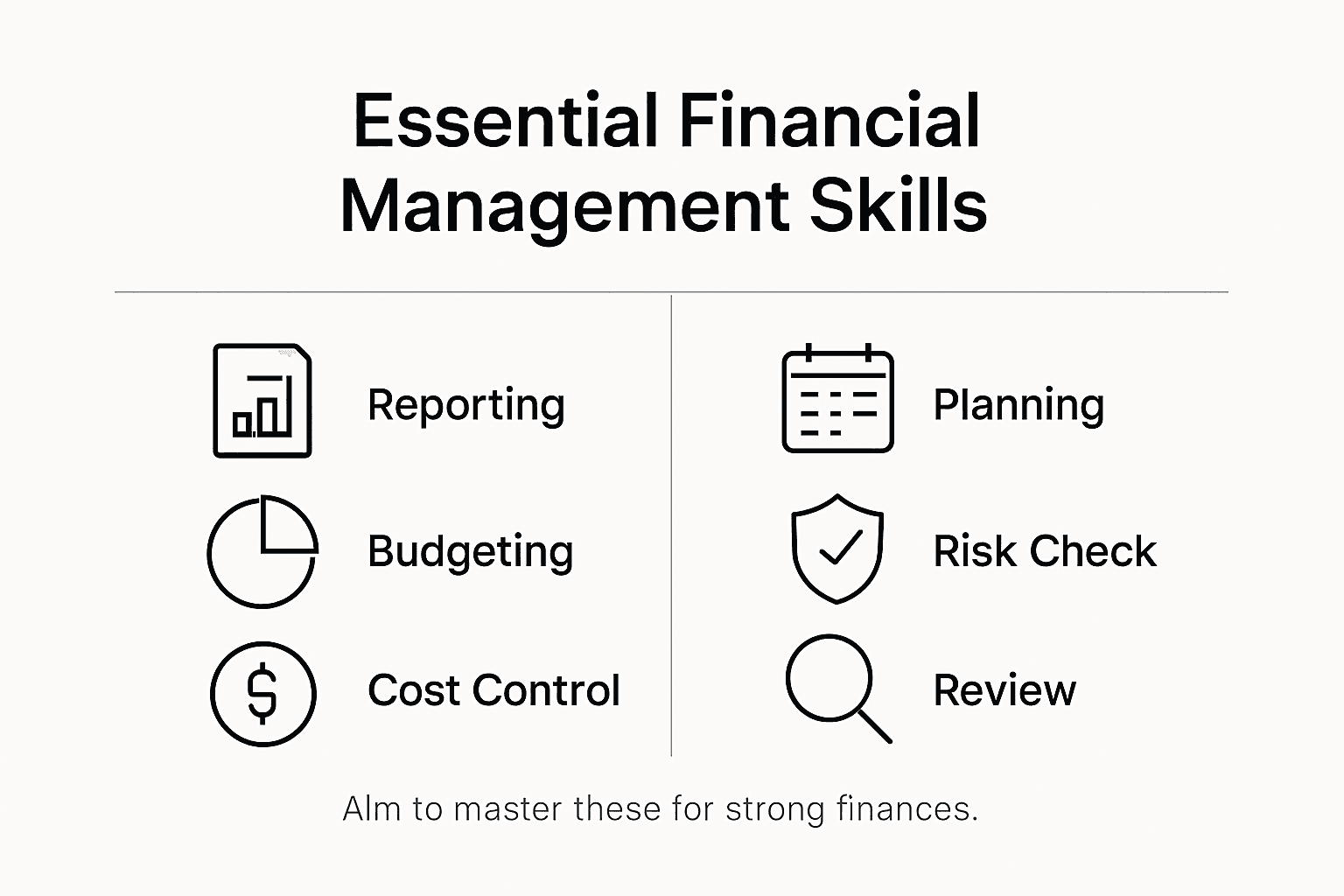 Infographic showing key financial management skills