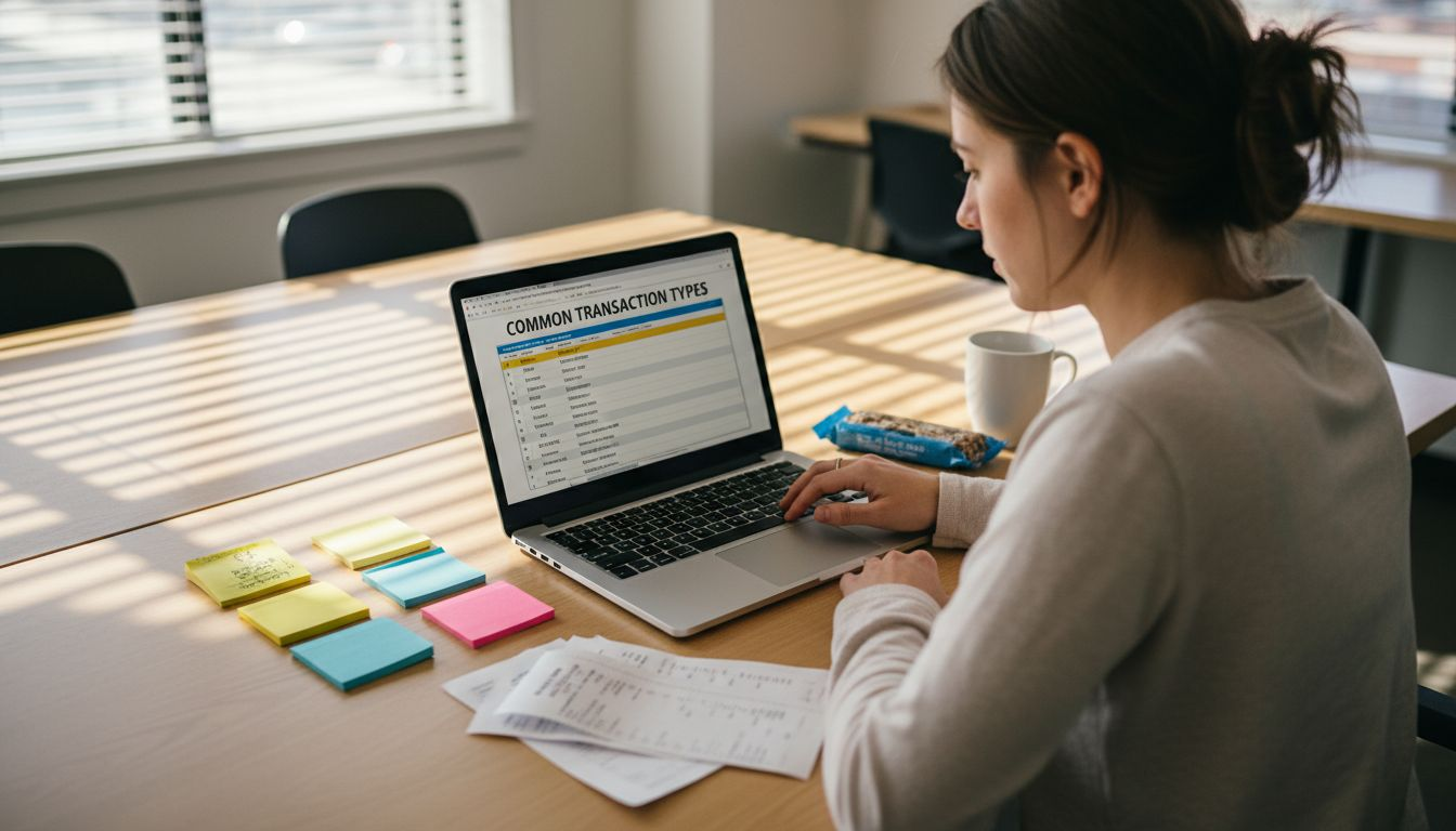 Bookkeeper categorizing QuickBooks transactions