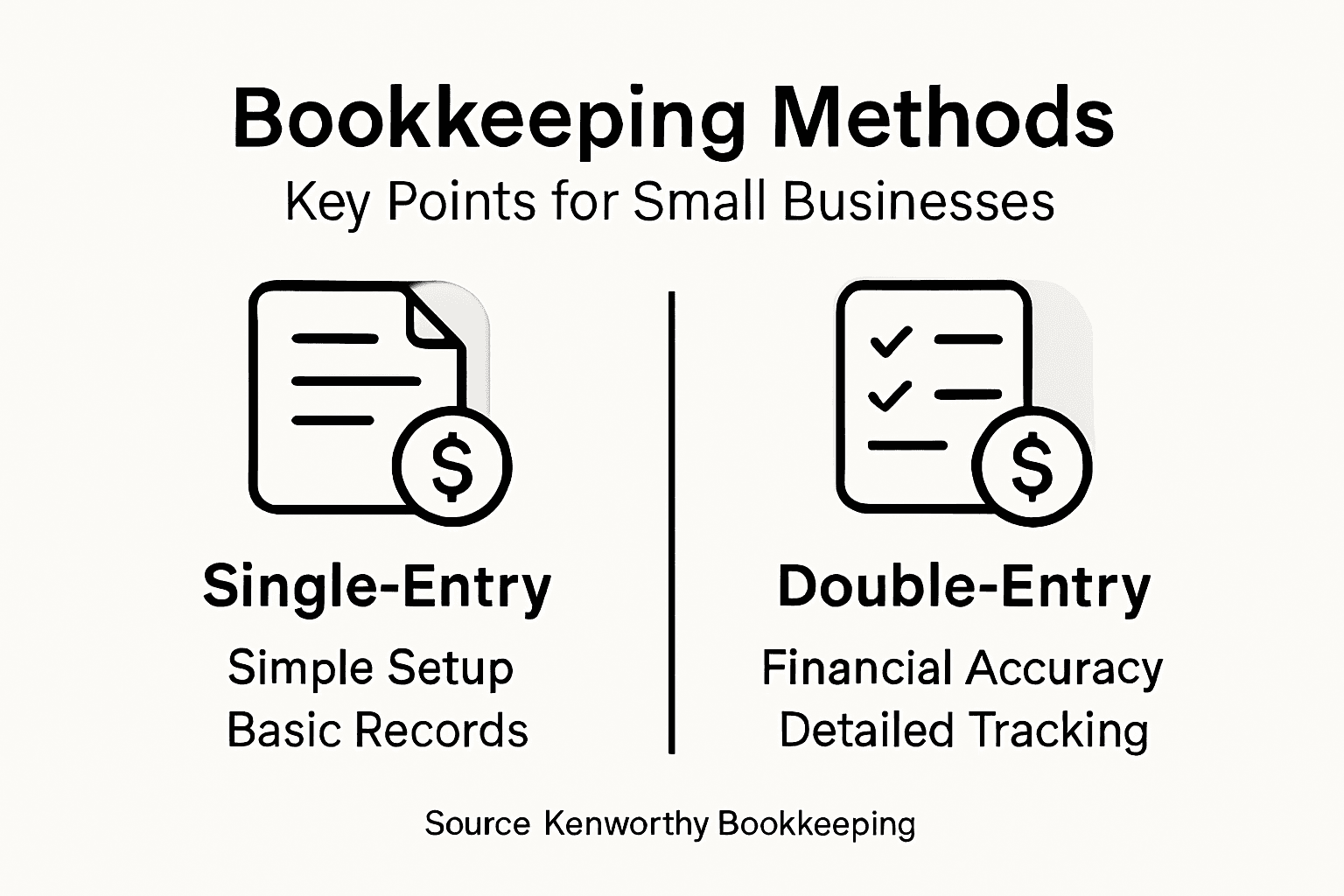 Infographic showing bookkeeping methods overview