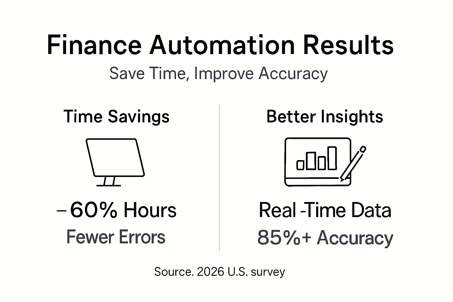 Infographic showing finance automation results for business