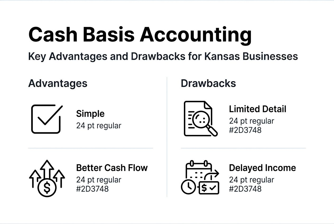 Infographic of cash basis pros and cons