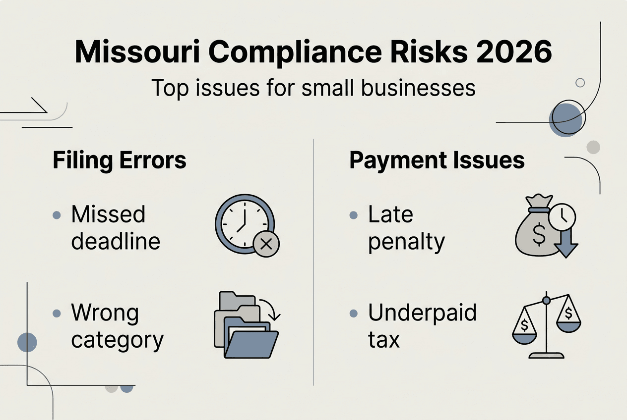 Infographic showing Missouri compliance risks overview