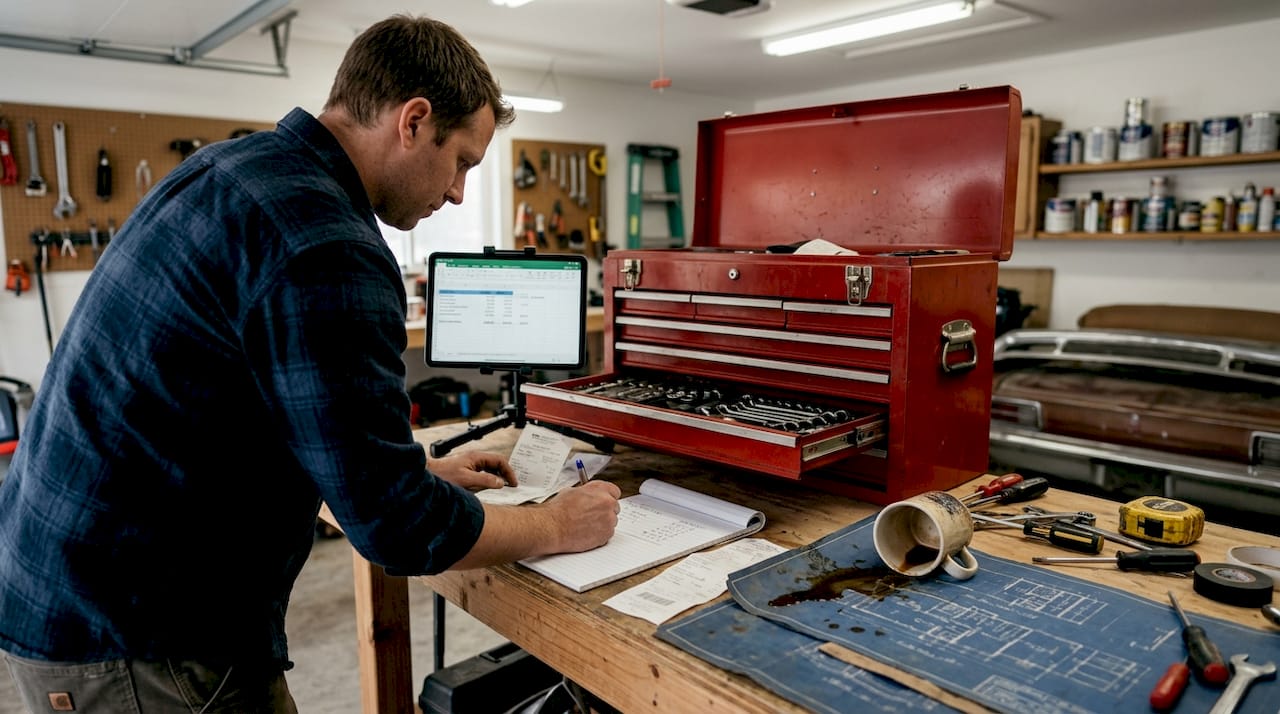 Contractor tracking costs at workbench