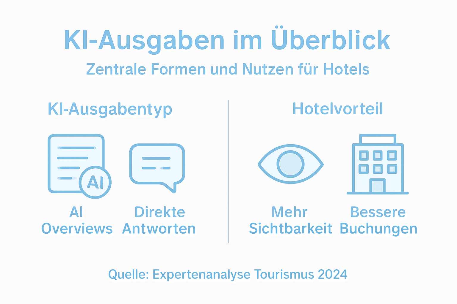Grafische Übersicht: Wie verschiedene KI-Ergebnisse die Hotellerie beeinflussen