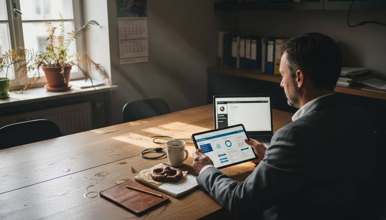 Ein Hoteldirektor setzt auf ein digitales CRM-System, um Gästebetreuung und Abläufe zu optimieren.