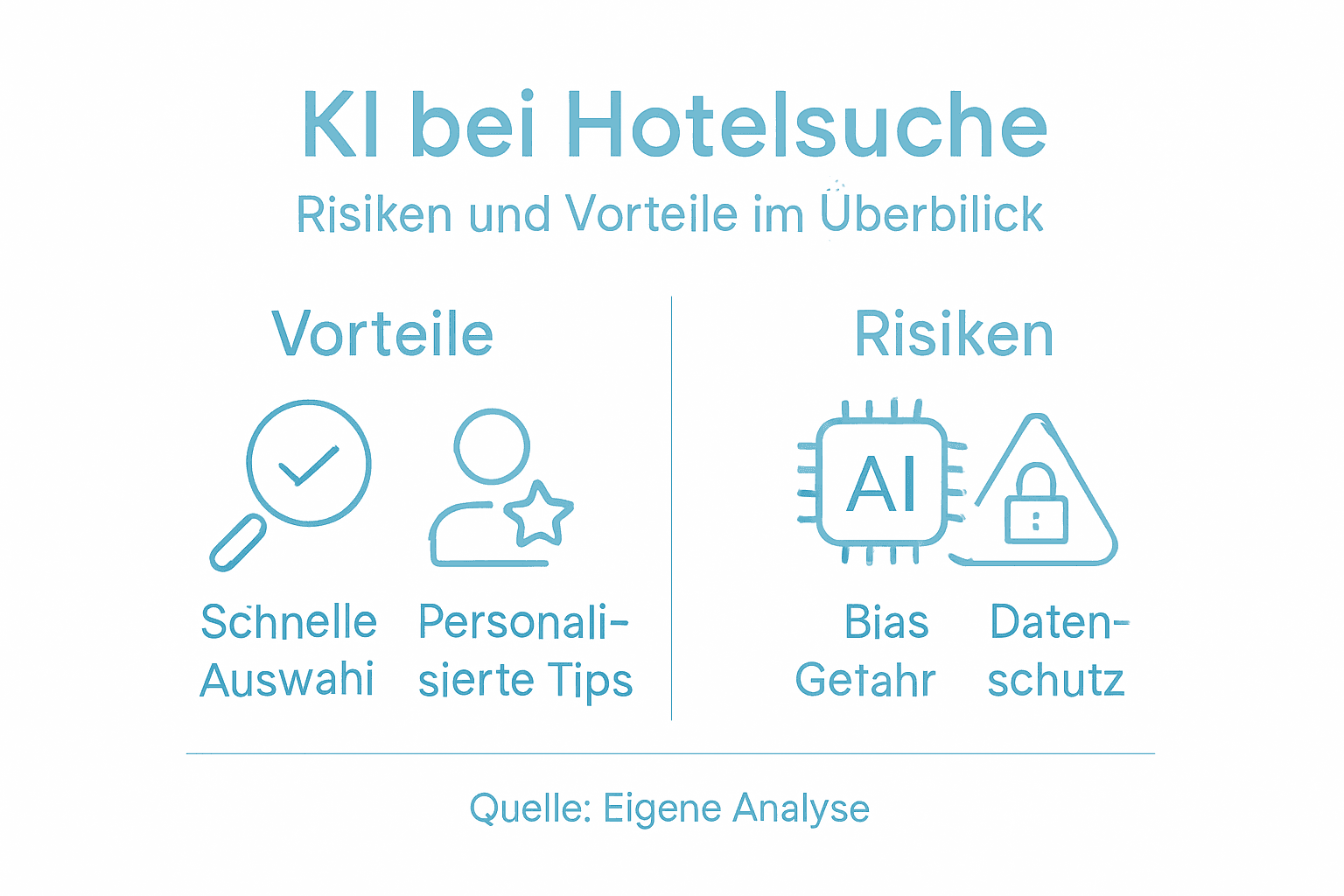 Infografik: Chancen und Risiken bei der Hotelsuche mit Künstlicher Intelligenz