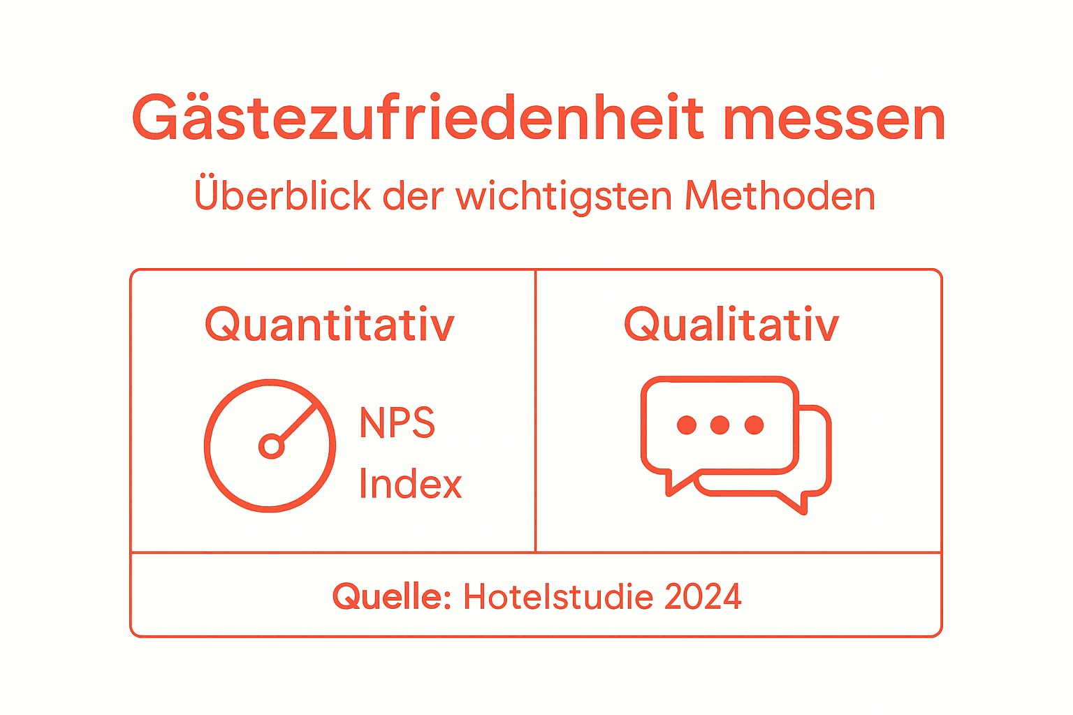 Übersichtsgrafik: Methoden zur Messung der Gästezufriedenheit auf einen Blick
