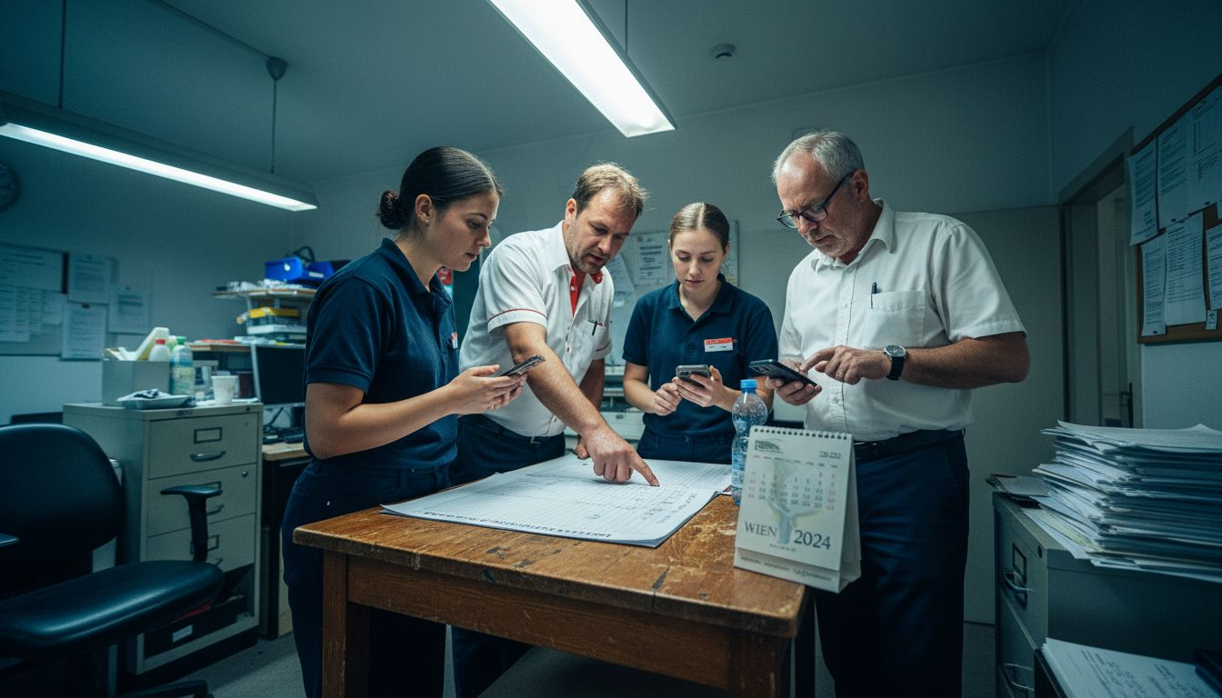 Das Team bespricht gemeinsam die automatisch erstellten Dienstpläne.