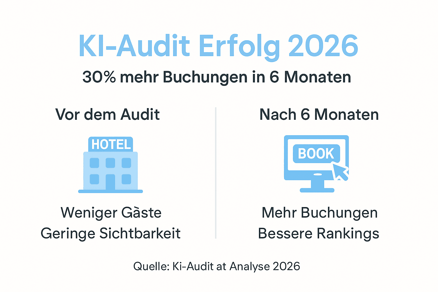Grafische Übersicht: Die Ergebnisse des KI-Audits im Vergleich – vorher und nachher