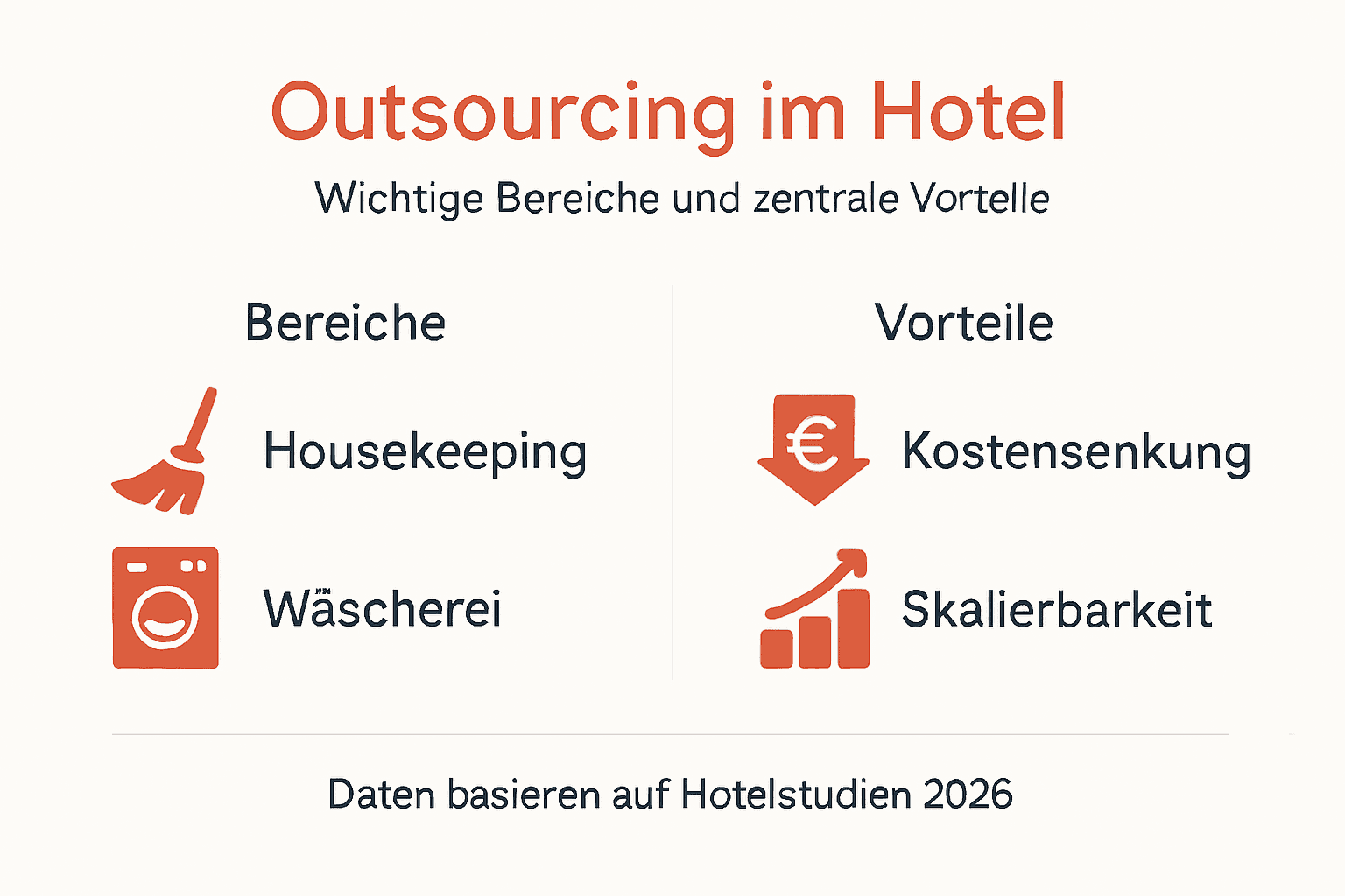 Infografik: Welche Hotelbereiche lassen sich auslagern – und welche Vorteile bringt das?