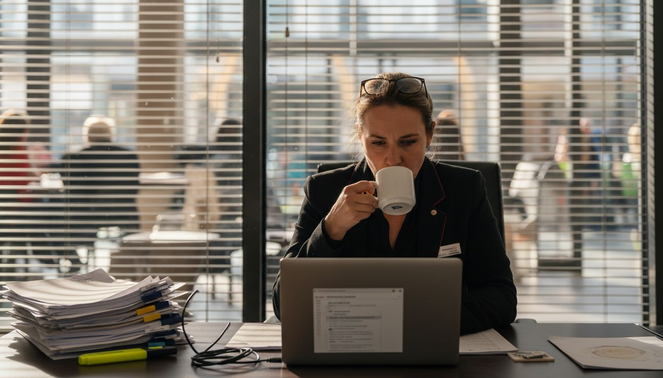 Der Hotelmanager prüft automatisierte Gästebenachrichtigungen