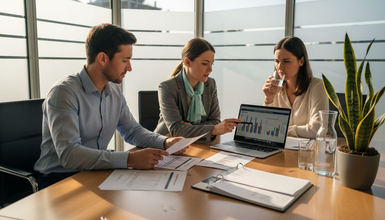 Das Hotelteam wertet die Berichte des Suchsystems gemeinsam aus.
