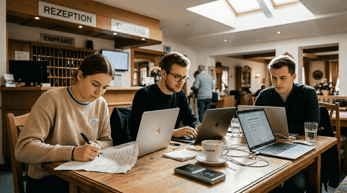Hotelprofis treiben gemeinsam die Weiterentwicklung von KI-Lösungen voran.