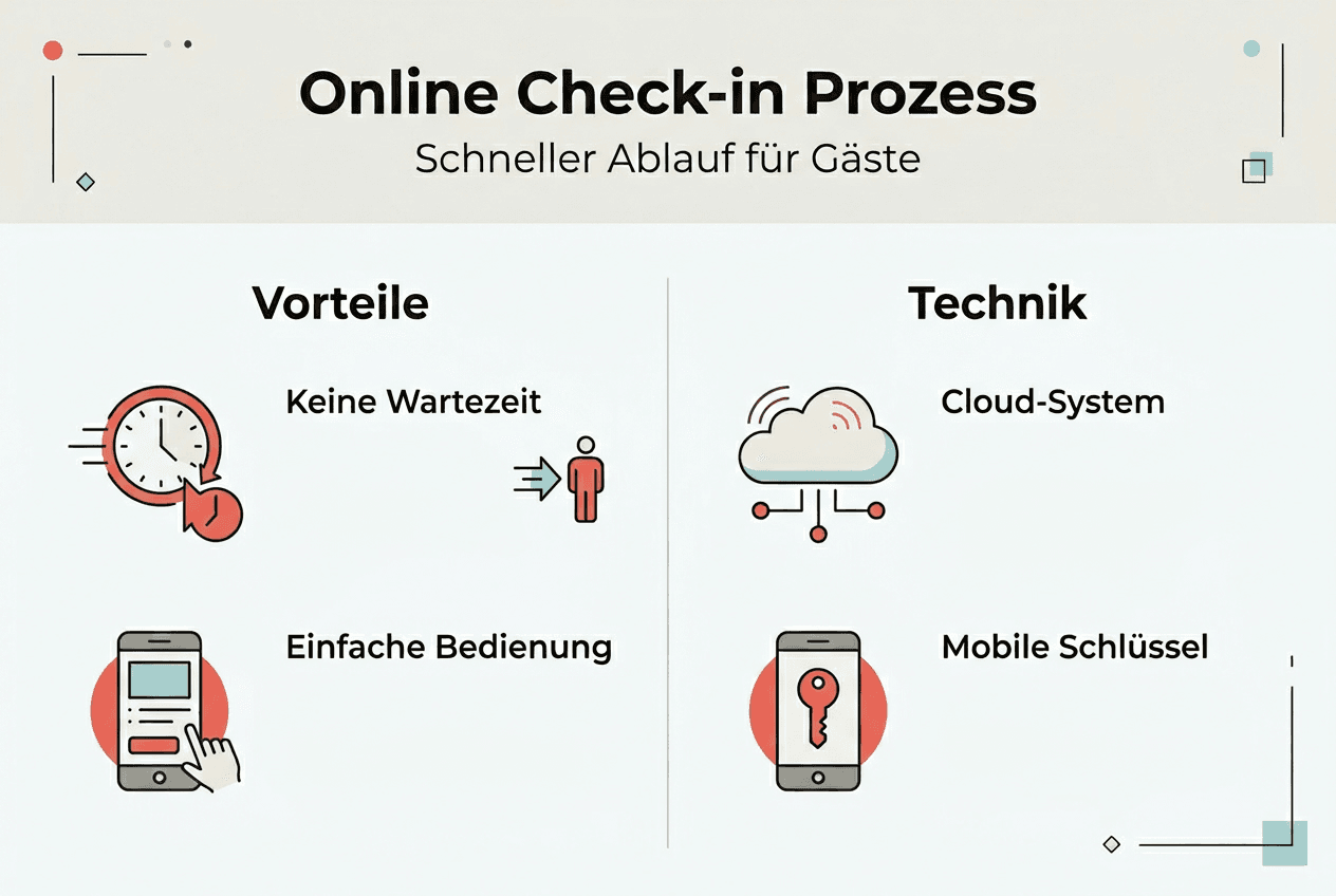Die Infografik veranschaulicht, wie einfach und unkompliziert der Online-Check-in abläuft.