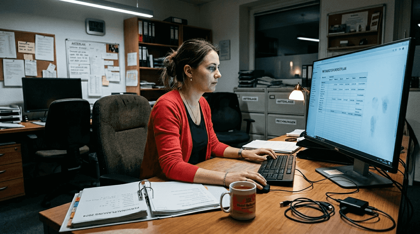 Im Büro digitalisieren die Mitarbeitenden des Hotels ihre Dienstpläne.