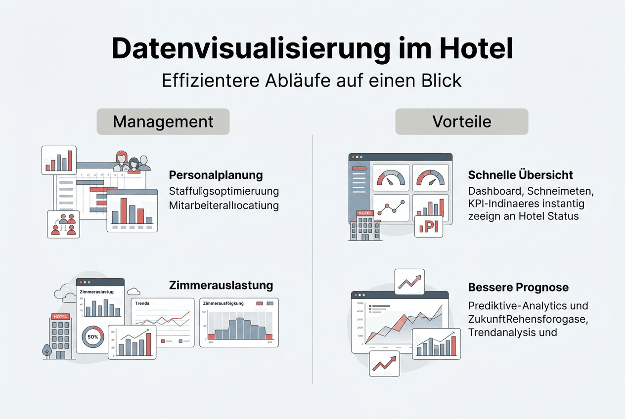 Infografik: Wie Hoteldaten visualisiert werden – Prozesse und Nutzen im Überblick