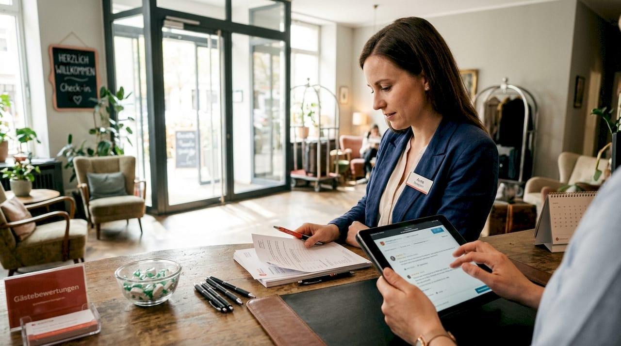 Antwort der Rezeption auf das Gästefeedback