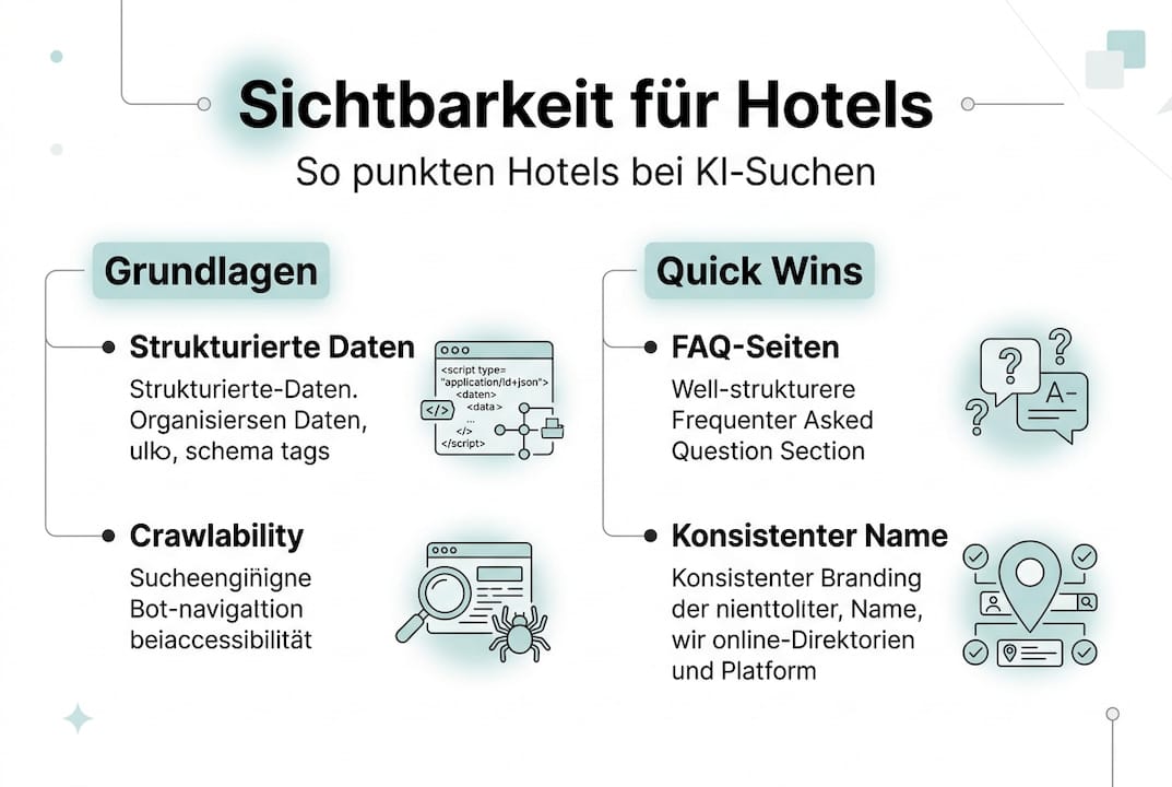 Grafik zur Steigerung der Sichtbarkeit von Hotels durch KI-basierte Optimierung
