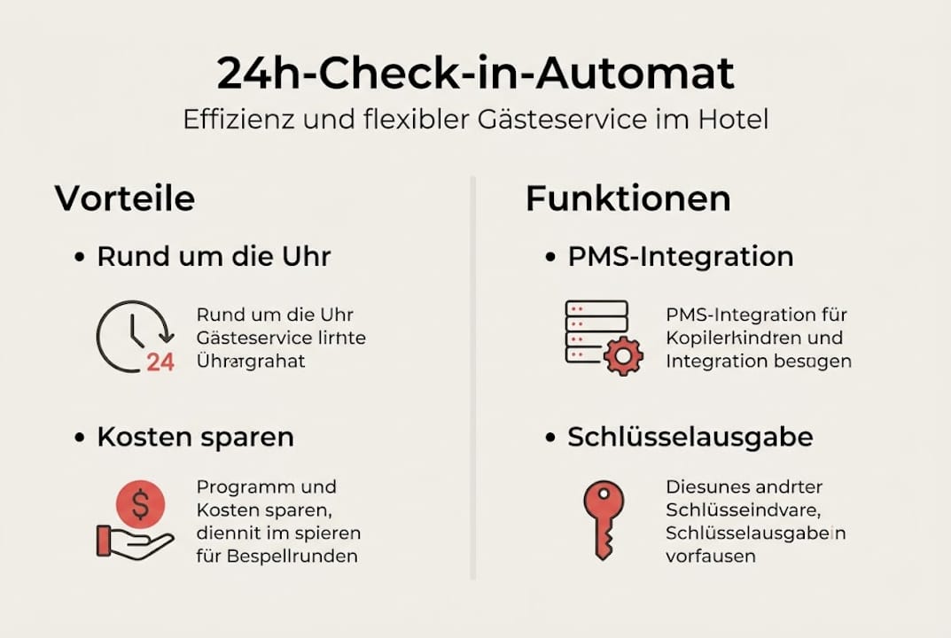 Infografik: Die wichtigsten Vorteile und Funktionen von Check-in-Automaten auf einen Blick