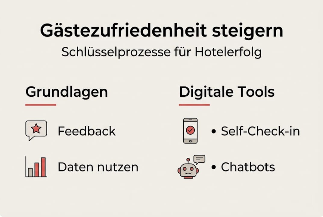 Übersicht: Schlüsselfaktoren für die Zufriedenheit von Hotelgästen (Infografik)