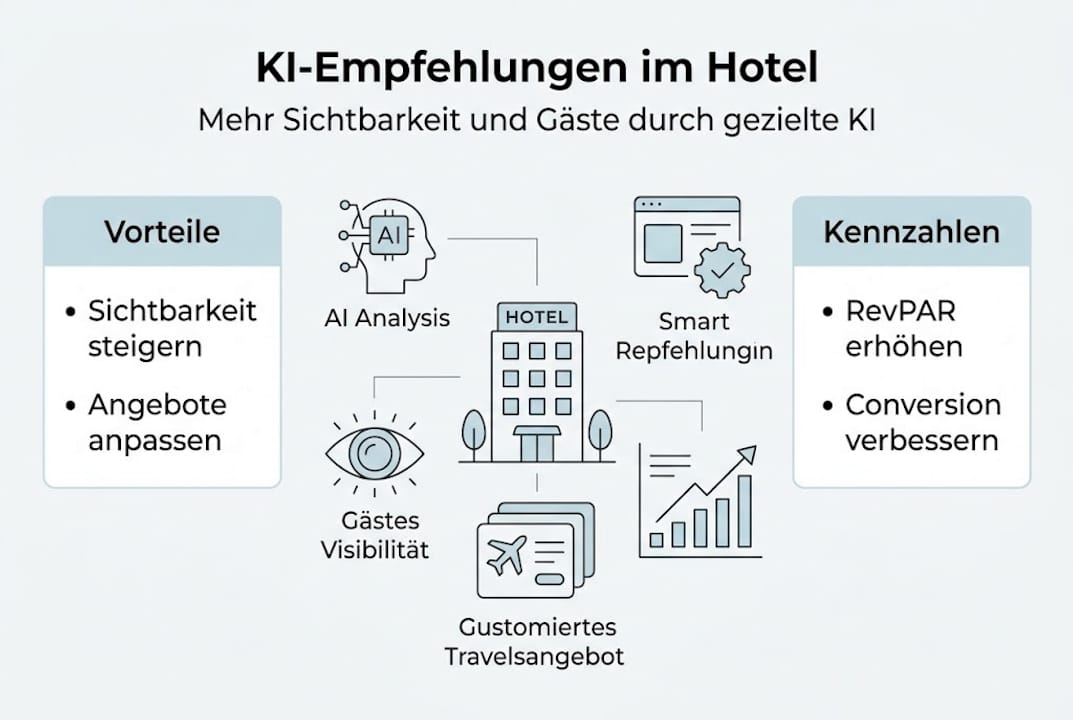 Infografik: Wie Künstliche Intelligenz das Hotelerlebnis verbessert – Vorteile und spannende Zahlen auf einen Blick