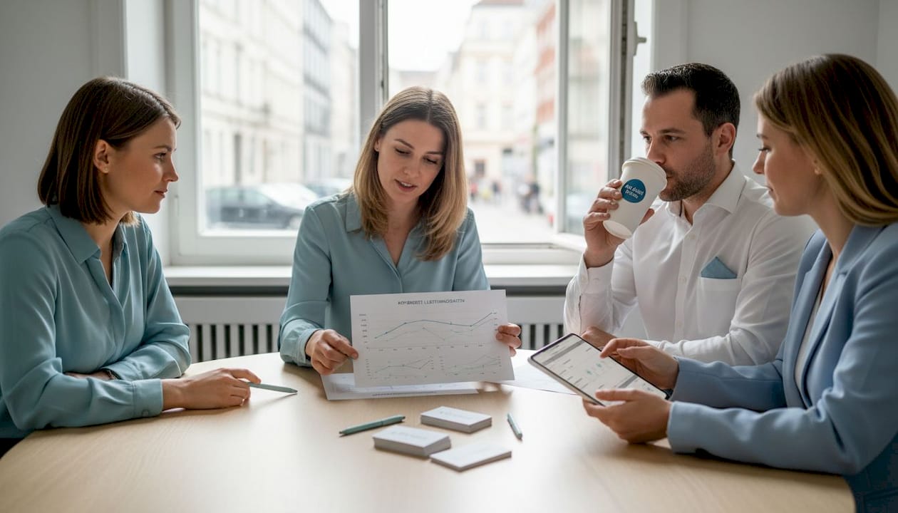Das Marketingteam des Hotels wertet regelmäßig die wichtigsten Kennzahlen aus, um den Erfolg ihrer Strategien zu überprüfen.