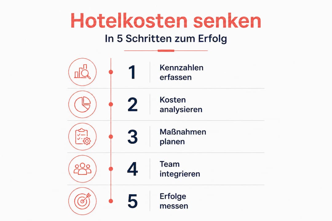Grafik: Fünf praktische Schritte, um Kosten effektiv zu senken