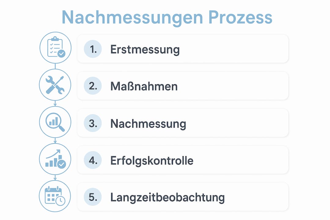 Schritt-für-Schritt-Anleitung: So läuft eine Nachmessung ab – übersichtlich als Infografik dargestellt