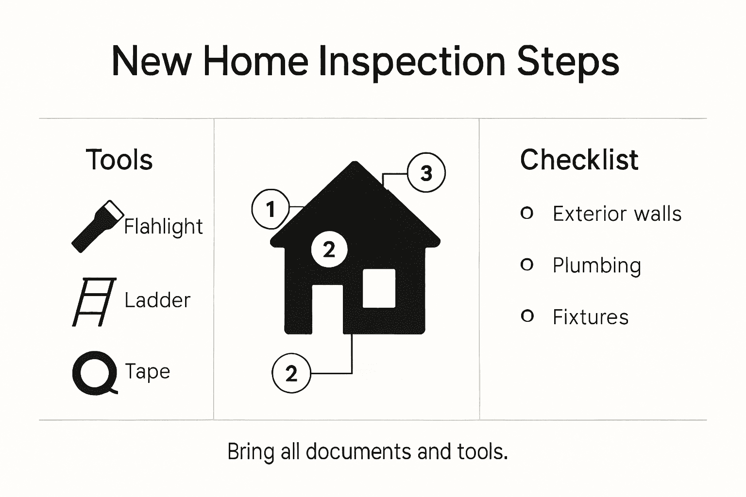 Infographic of new home inspection checklist