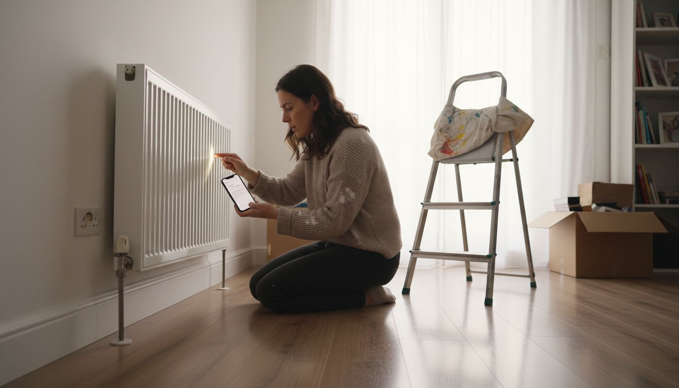 Homeowner inspecting hidden wall defect