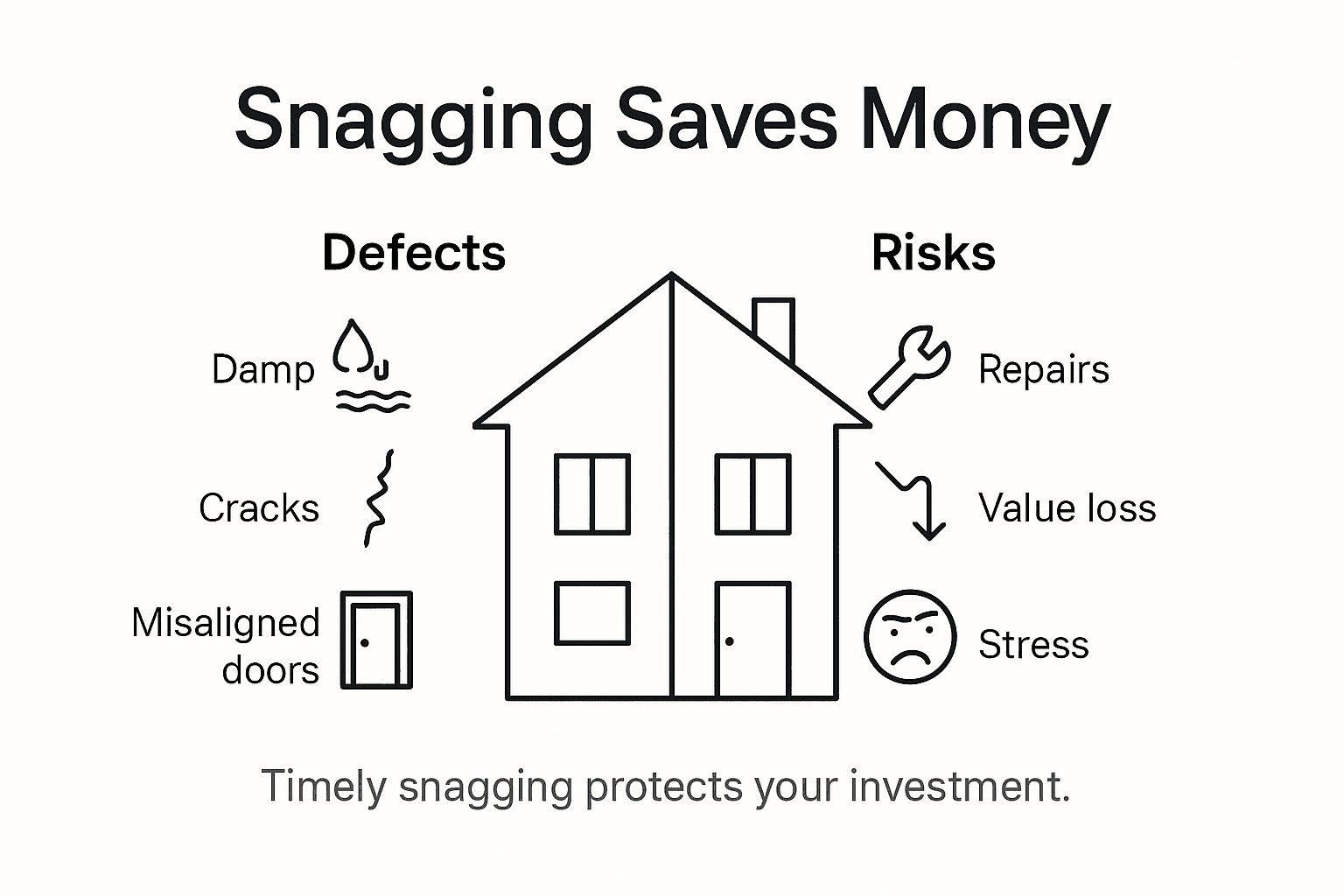 Infographic showing snagging financial benefits